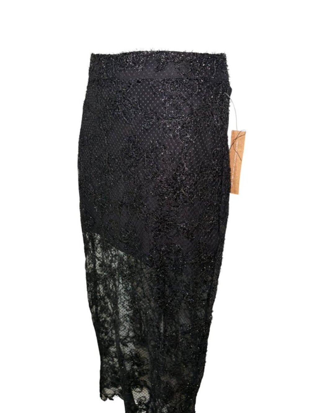 o.p.t Ren Black Lace Sheer Midi Skirt NWT Size 0 Party Glam - Picture 2 of 6